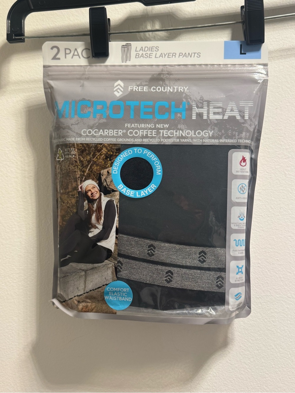 *Free Country Microtech Heat Ladies Base Layer Pants - Black & Gray